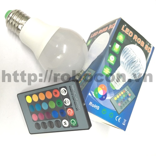 SPCN6 Bóng đèn LED đổi màu có điều khiển từ xa RGBLED-A60 - 5W