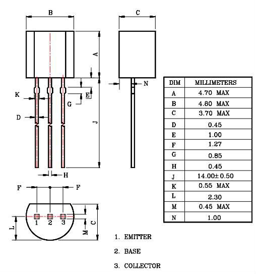 Sơ đồ chân Transistor C9013