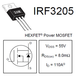 Sơ đồ chân Mosfet IRF3205