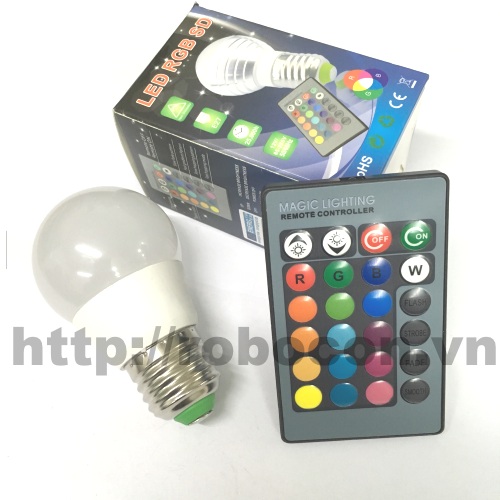 SPCN5 Bóng đèn LED đổi màu có điều khiển từ xa RGBLED-A50 - 3W