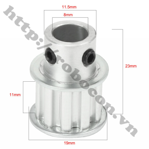 PKK347 Pulley Bánh Răng Nhôm 10XL8 10 Răng-XL-8mm