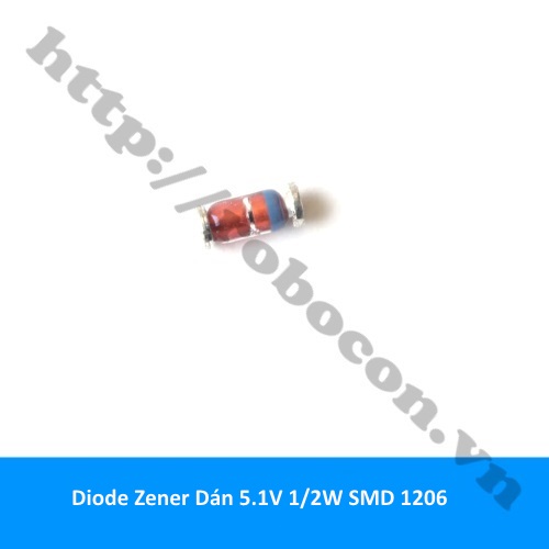 Diode Zener Dán 5.1V 1/2W SMD 1206