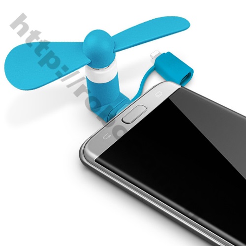 PKK142 Quạt 2 cánh mini cổng micro USB + lighting cho iPhone