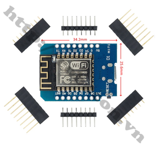 Kích Thước Module Kit RF Thu Phát Wifi ESP8266 NodeMCU Lua D1 Mini