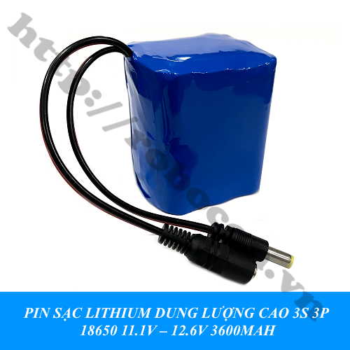Pin Sạc Lithium Dung Lượng Cao 3S 3P 18650 11.1V – 12.6V 5000mah