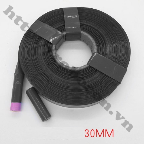 PPKP189 Màng Co Nhiệt PVC Cách Điện Bọc Cell Pin Bản 30mm Màu Đen - 1 Mét