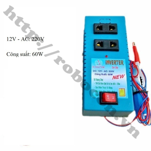 Bộ Chuyển Đổi Điện Inverter 12V Lên 220V 60W Bộ Chuyển Đổi Điện Inverter 12V Lên 220V 60W