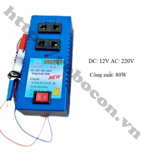 Bộ Chuyển Đổi Điện Inverter 12V Lên 220V 80W Bộ Chuyển Đổi Điện Inverter 12V Lên 220V 80W