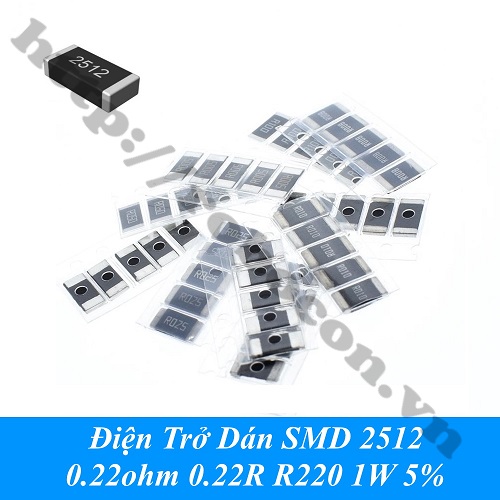 DT310 Điện Trở Dán SMD 2512 0.22ohm 0.22R R220 1W 5%