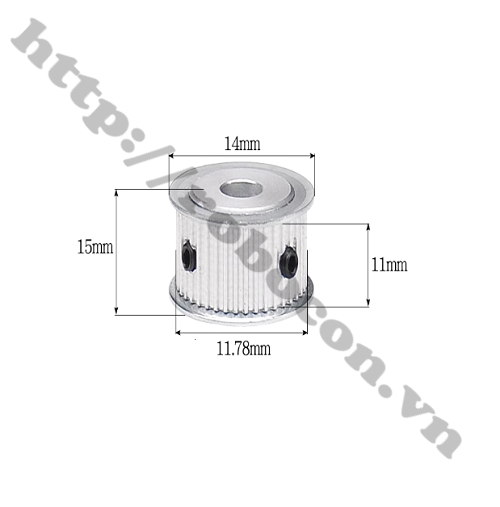 Pulley Bánh Răng Nhôm MXL40 40 Răng Bản Rộng Đai 11mm Trục 10mm