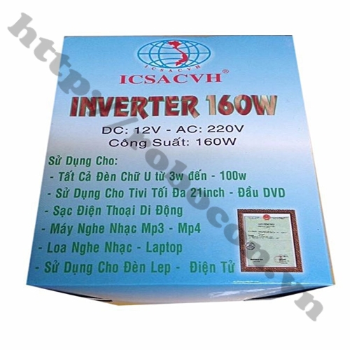 Bộ Chuyển Đổi Điện Inverter 12V Lên 220V 160W Bộ Chuyển Đổi Điện Inverter 12V Lên 220V 160W