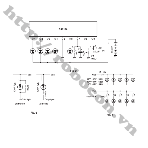 IC Led Driver BA5154 DIP 9 Chân Cắm 