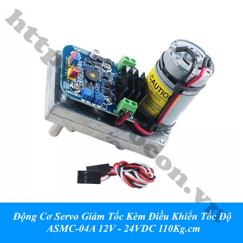 Động Cơ Servo Giảm Tốc Kèm Điều Khiển Tốc Độ ASMC-04A 12V - 24VDC 110Kg.cm  