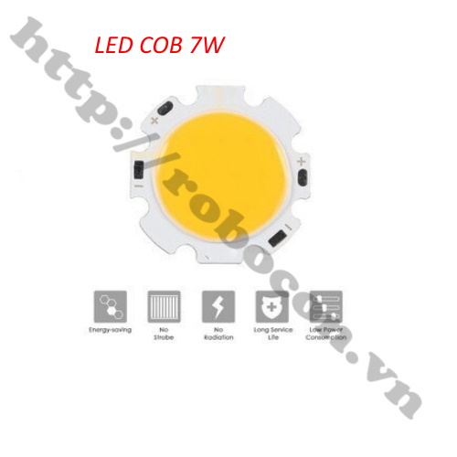 LED130 Nhân Đèn Led COB 24V-7W Trắng Ấm