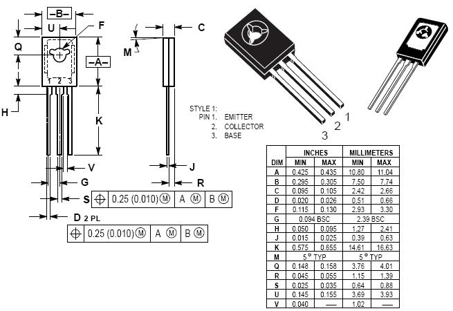 Sơ đồ chân và kích thước Transistor E13003