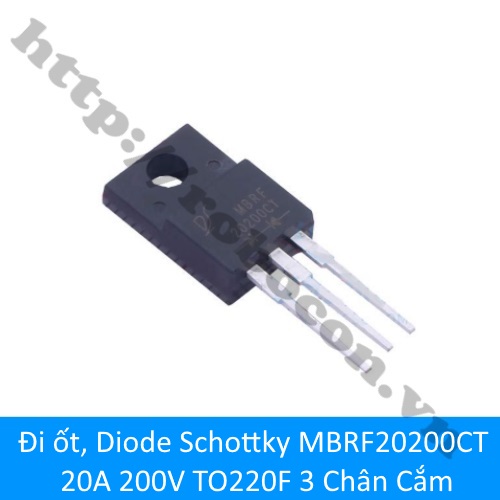 Đi ốt, Diode Schottky MBRF20200CT 20A 200V TO220F 3 Chân Cắm