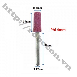 PKK220 Đá Mài Hồng Trục 3,17 Đầu Trụ Phi 4mm