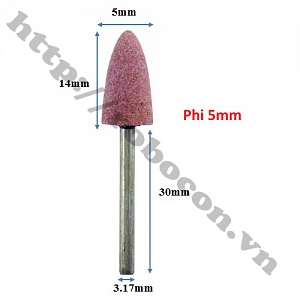 PKK223 Đá Mài Hồng Trục 3,17 Đầu Nón Phi 5mm