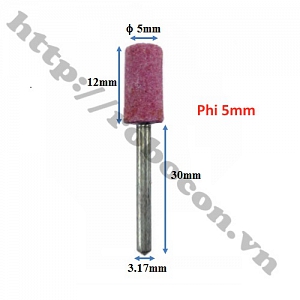 PKK221 Đá Mài Hồng Trục 3,17 Đầu Trụ Phi 5mm