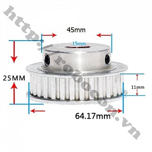 PKK566 Pulley Bánh Răng Nhôm 40XL15 40 ...