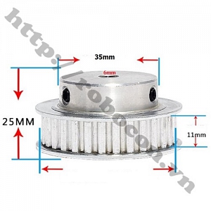 PKK569 Pulley Bánh Răng Nhôm 30XL6-30 Răng-Trục ...