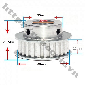 PKK568 Pulley Bánh Răng Nhôm 30XL20-30 Răng-Trục ...