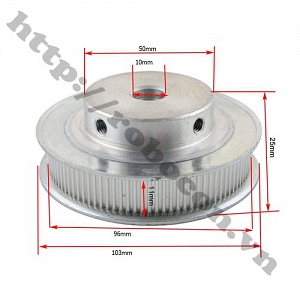  PKK564 Pulley Bánh Răng Nhôm 60XL10 - 60 Răng-Trục 10mm ...