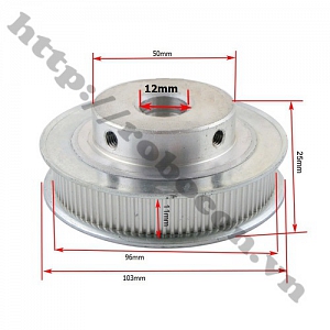 PKK565 Pulley Bánh Răng Nhôm 60XL12-60 Răng-Trục ...