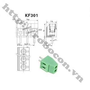  CO196 Domino 2- Nối Nguồn 2 Chân -Terminal 2 KF301-2P