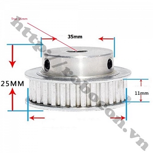 PKK785 PULLEY BÁNH RĂNG NHÔM 30XL15-30 RĂNG-TRỤC ...