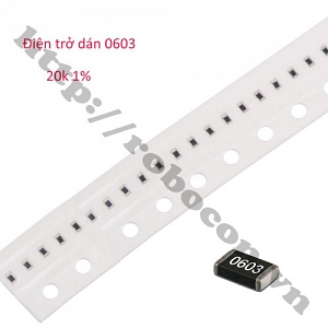 DT268 ĐIỆN TRỞ DÁN 0603 20K OHM 20KR 1%