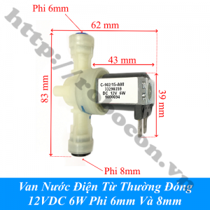  PKK1243 Van Nước Điện Từ Thường Đóng 12VDC 6W Phi ...