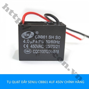  TD165 TỤ QUẠT DÂY SENJU CBB61 4UF 450V CHÍNH HÃNG