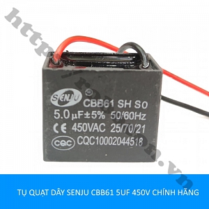  TD166 TỤ QUẠT DÂY SENJU CBB61 5uf 450V CHÍNH HÃNG