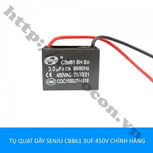  TD164 TỤ QUẠT DÂY SENJU CBB61 3UF 450V CHÍNH HÃNG