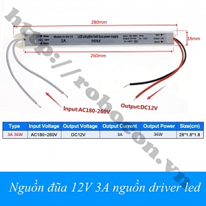 NG125 Nguồn đũa 12V 3A nguồn driver led