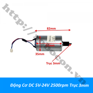  PKK1382 Động Cơ DC 5V-24V 2500rpm Trục 3mm  