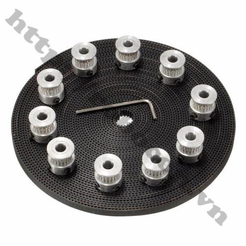 PKK733 Pulley Bánh Răng Nhôm 3M20 20 Răng Bản Rộng Đai 11mm Trục 6mm