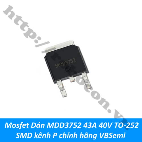 Mosfet Dán MDD3752 43A 40V TO-252 SMD kênh P chính hãng VBSemi 