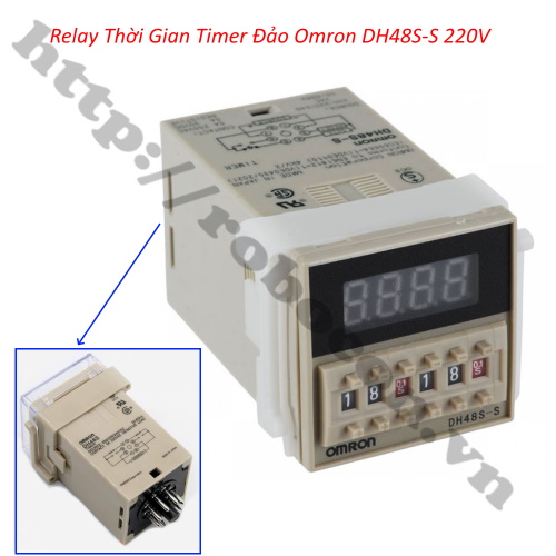 Bộ Relay Timer Omron DH48S-S 220V 5A, Công Tắc Hẹn Giờ Bật Tắt Tự Động