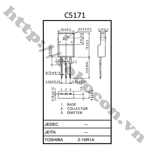 Sơ Đồ Transistor Ngược 2Sc5171(c5171-NPN) 2A 180V TO-220F