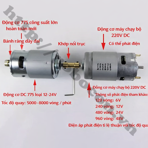 Động Cơ Chổi Than Ph&aacute;t Điện L&agrave;m M&ocirc; H&igrave;nh Học Tập, Động Cơ To