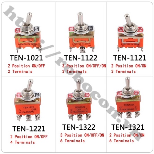 Công Tắc Hai Vị Trí Gạt E-TEN1021 250V 15A 