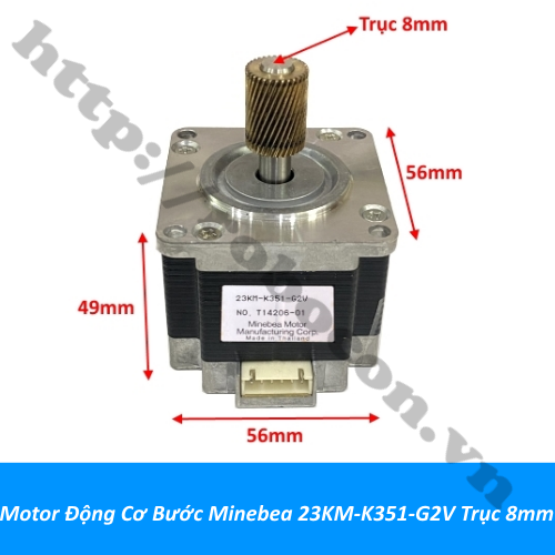 Step Motor Động Cơ Bước Minebea 23KM-K351-G2V Trục 8mm