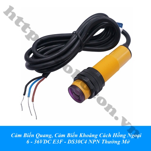 Cảm Biến Quang, Cảm Biến Khoảng Cách Hồng Ngoại 6 - 36VDC E3F - DS30C4 NPN Thường Mở 