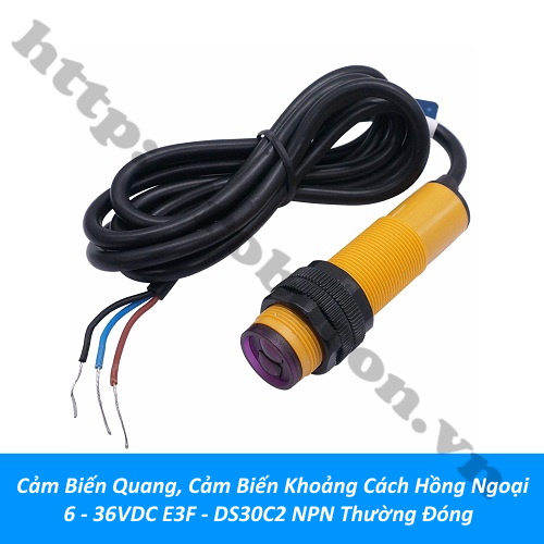 Cảm Biến Quang, Cảm Biến Khoảng Cách Hồng Ngoại 6 - 36VDC E3F - DS30C2 NPN Thường Đóng 