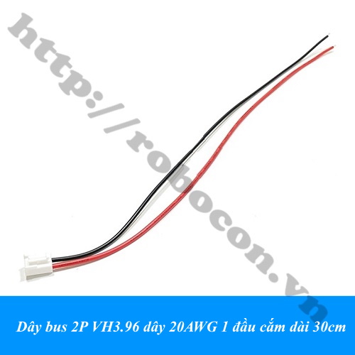 Dây bus 2P VH3.96 dây 20AWG 1 đầu cắm dài 15cm 