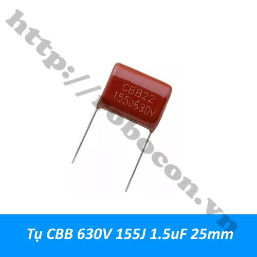 Tụ CBB 630V 155J 1.5uF 25mm 