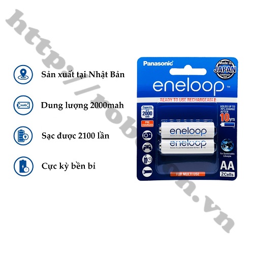 Pin Sạc AA Eneloop 2000mAh Chính Hãng 