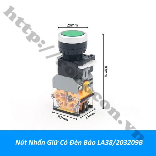Nút Nhấn Giữ Có Đèn Báo LA38/203209B 